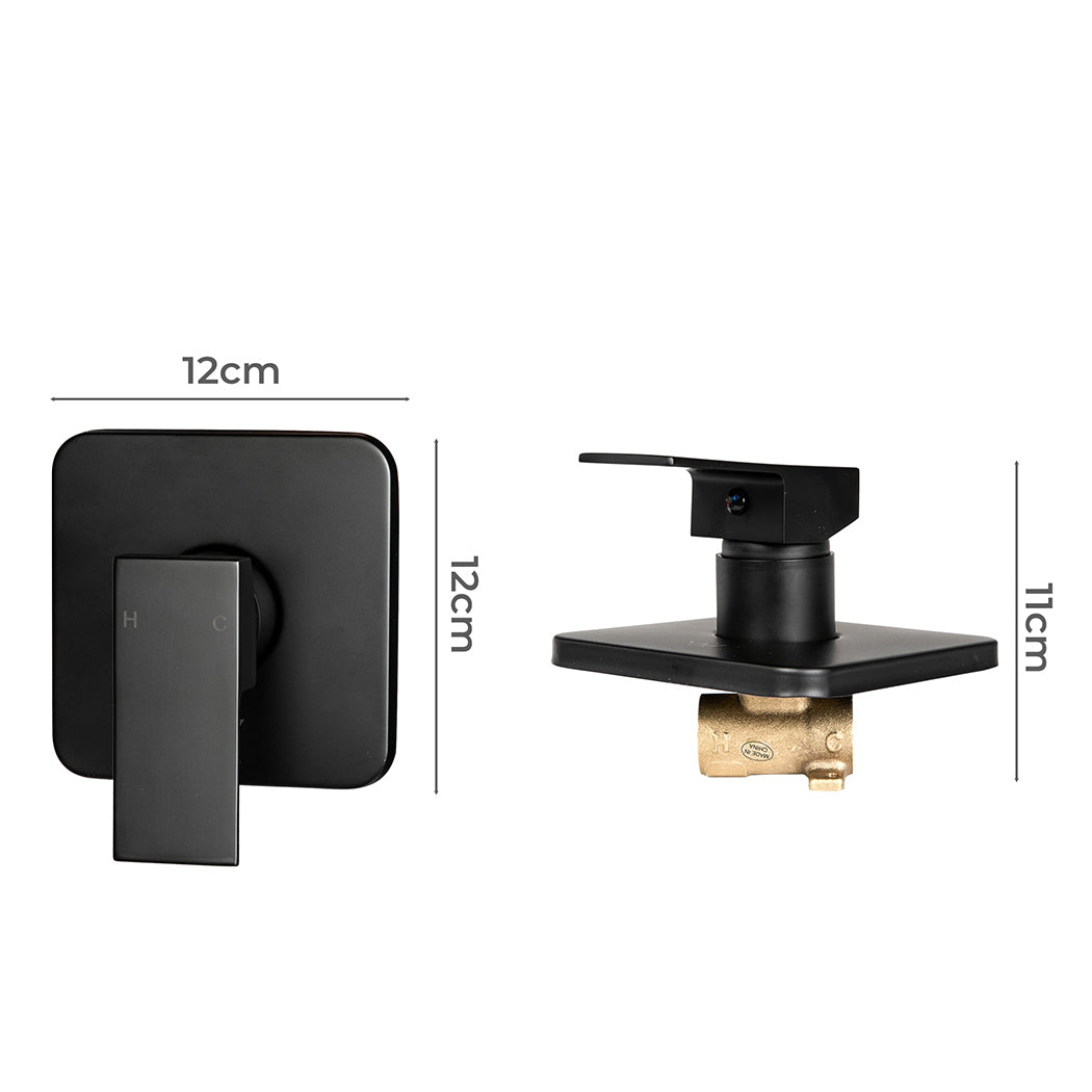 Dutxa Bathroom Shower Mixer Tap Brass Black-2018816691387109378