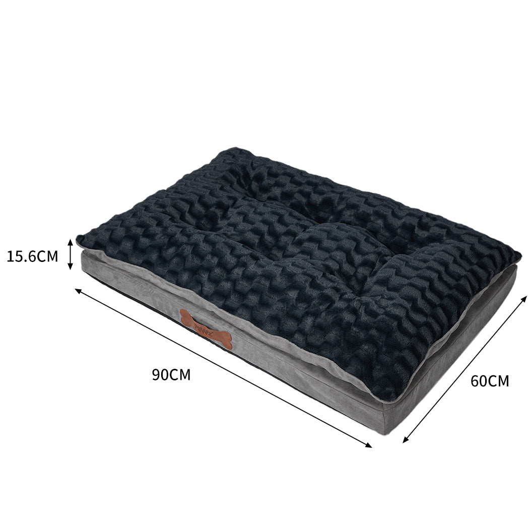 Dog Calming Bed Warm Soft Plush Comfy M Grey Medium-2006732961898172418