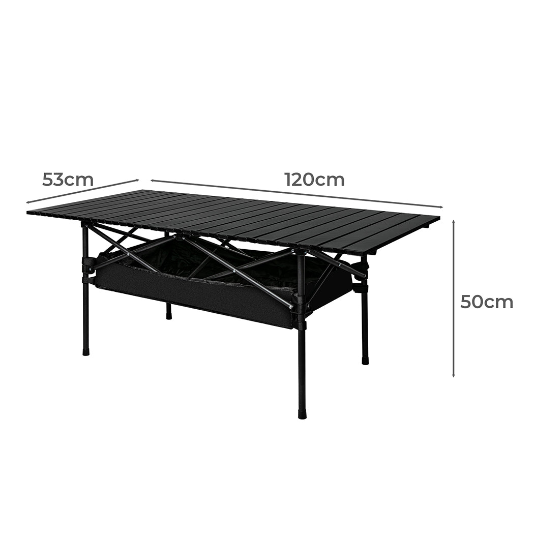 Levede Folding Camping Table Portable Black-2018816754809180162