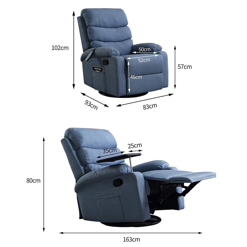 Levede Massage Chair Recliner Chairs Blue-1954802889100759042