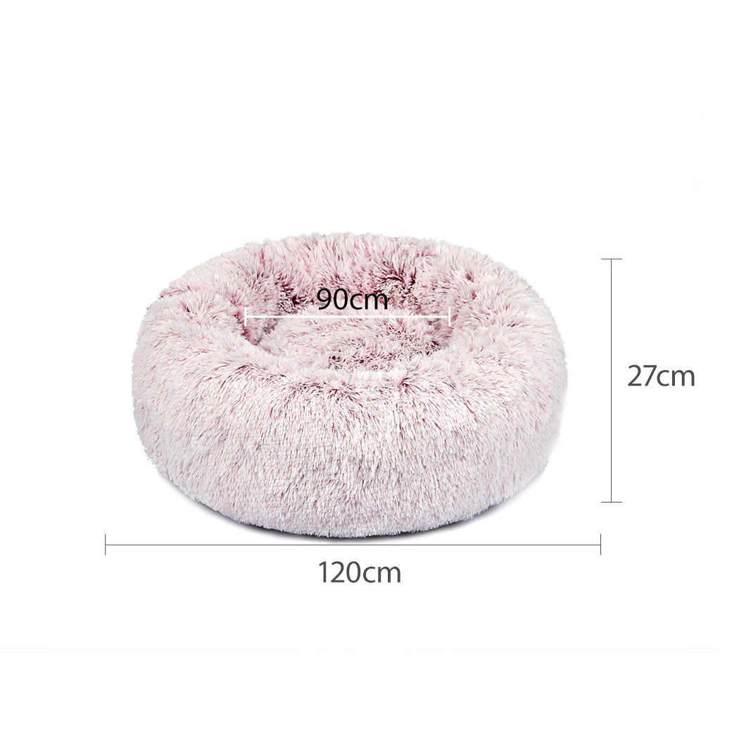 PaWz Pet Bed Cat Dog Donut Nest Calming XXL Pink XX-Large-2006732956563017730