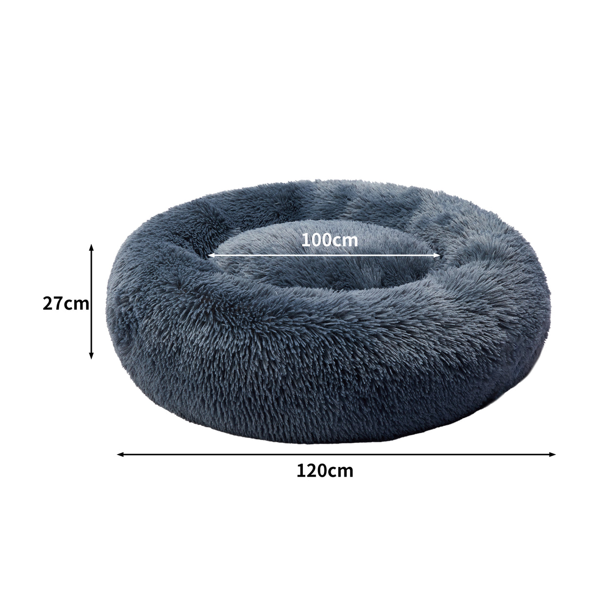 PaWz Pet Bed Cat Dog Donut Nest Calming XXXL Dark Grey XXX-Large-2018816783309475842