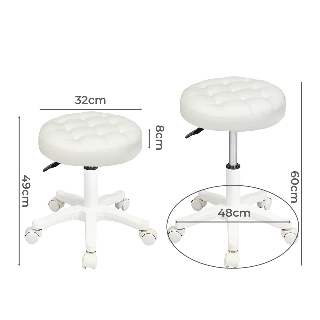 Levede 4x Rolling Bar Stool Swivel Salon SPA Chair Beige-2018816886007009282