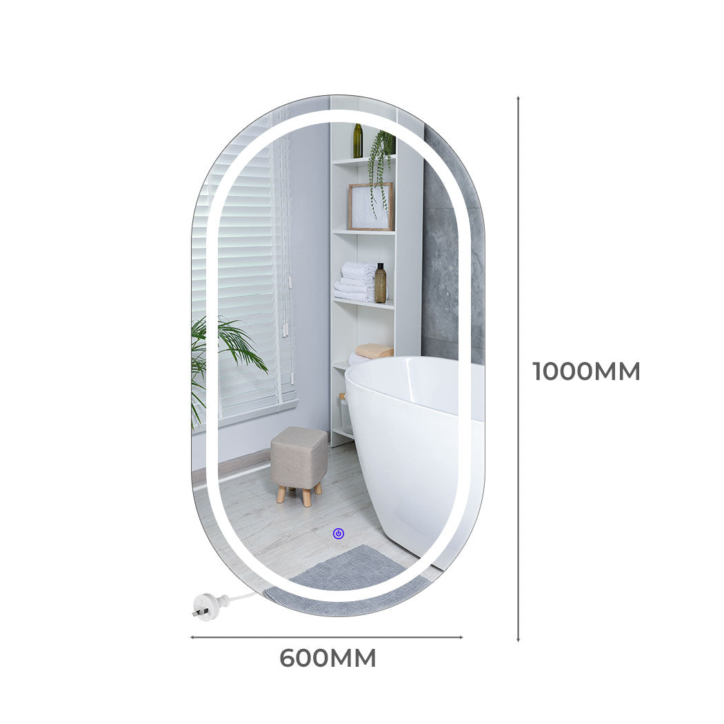 EMITTO LED Wall Mirror Oval Anti-fog 60x100cm-2006733284142354434
