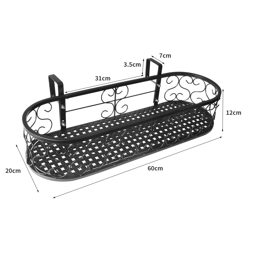 Levede Plant Stand Outdoor Indoor Home Black Oval-2018816694297956354