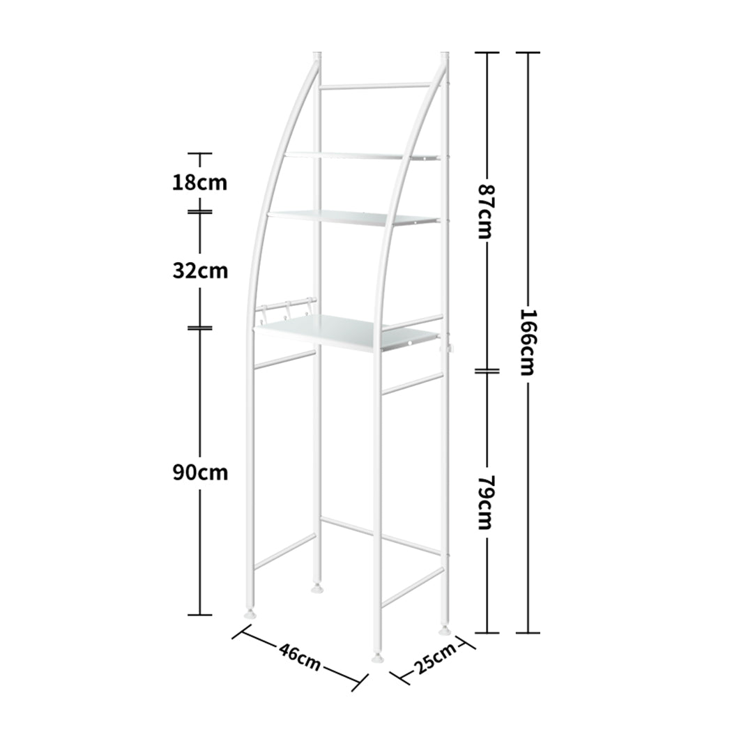 Dutxa 3 Tier Over Toilet Storage Shelf White-2006733188558360578