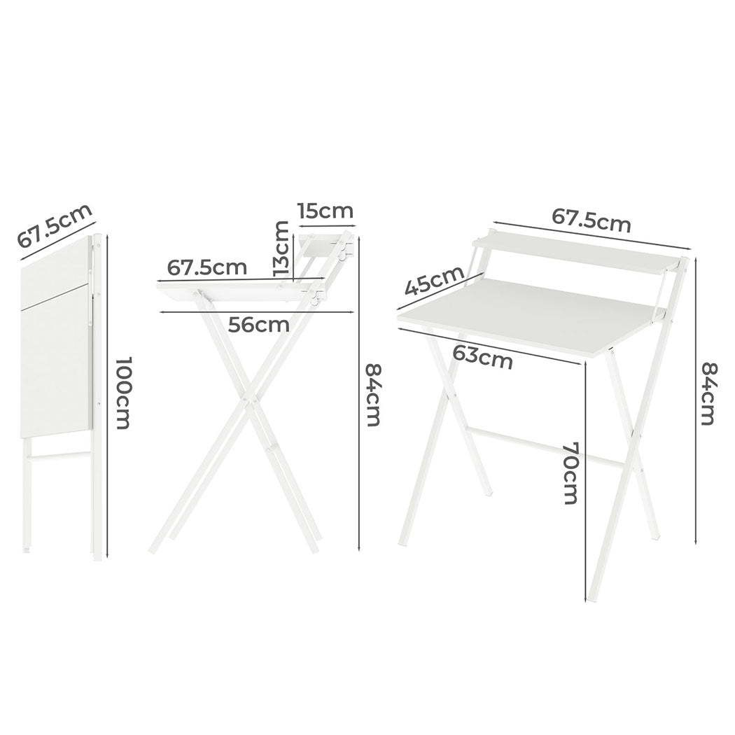 Levede Foldable Computer Desk Office Study Desk White-2011971108894543874