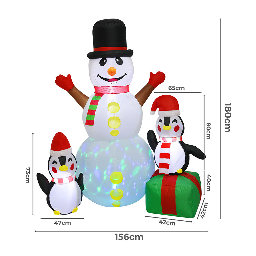 Santaco 1.8M Inflatable Christmas Snowman LED Lights-1952534169200496642