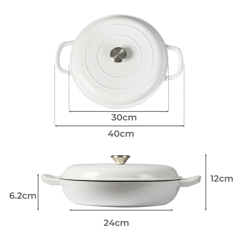 TOQUE 3.5L Enamel Dutch Oven Pan in White Colour-2018816806898241538