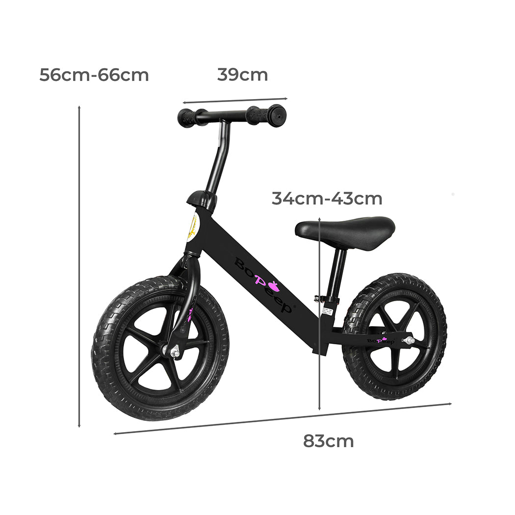 BoPeep Kids Balance Bike Ride On Toys Black-2006733050179883010