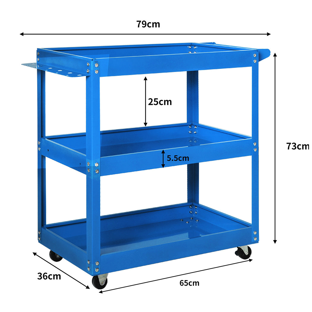 Traderight Tool Cart Trolley Toolbox Blue-2006733183038656514