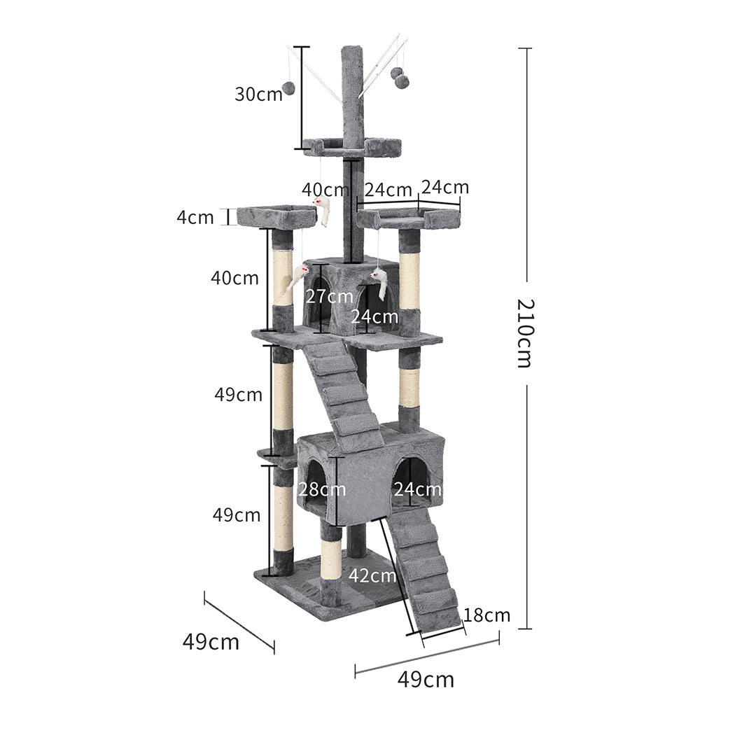 PaWz Cat Tree Scratching Post Scratcher Grey-2006733201548120066