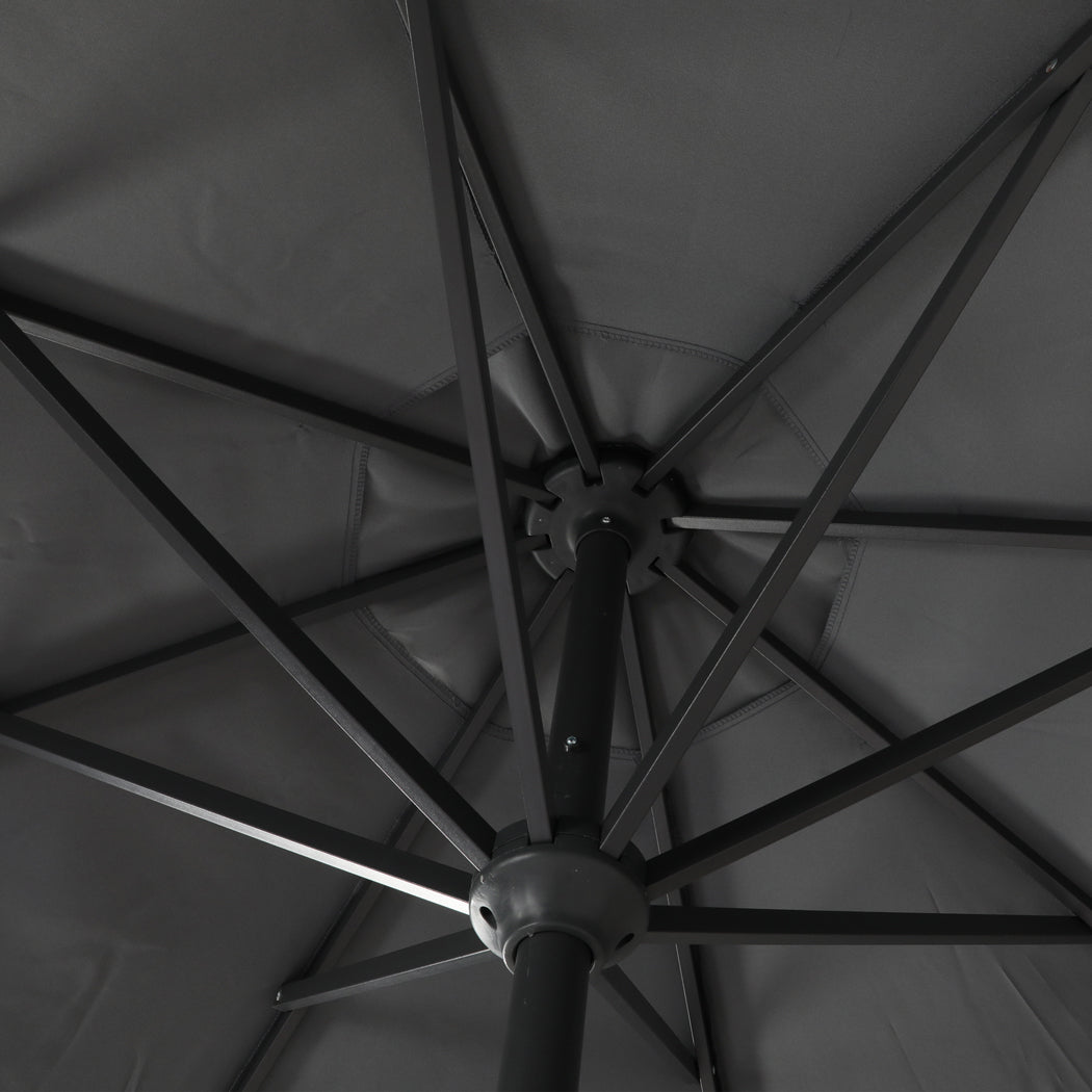 Centra 3M Outdoor Patio Umbrella Solar LED Light Grey-1950770002617569283