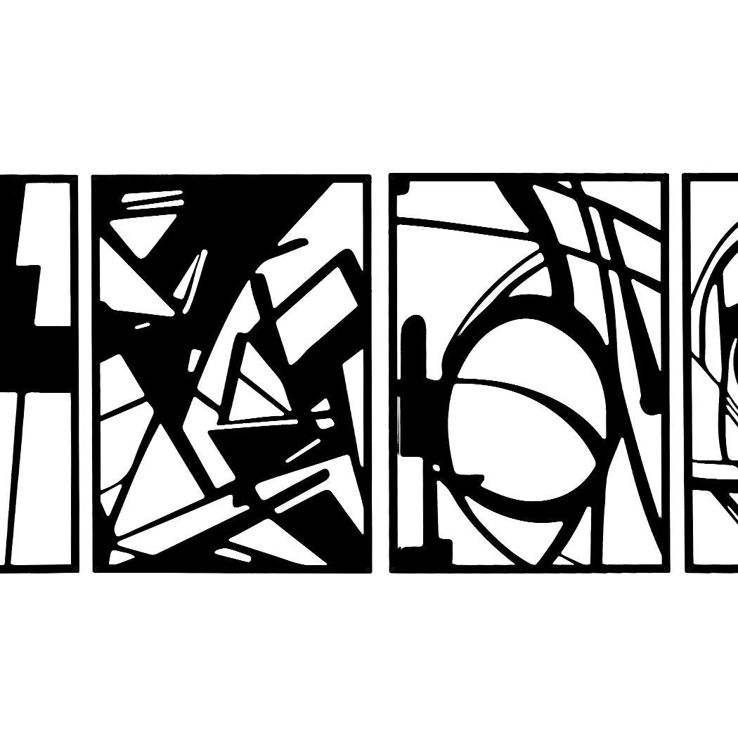 Yezi Metal Wall Art 4Pcs Abstract Minimalist Line Decor-1954802471444549635