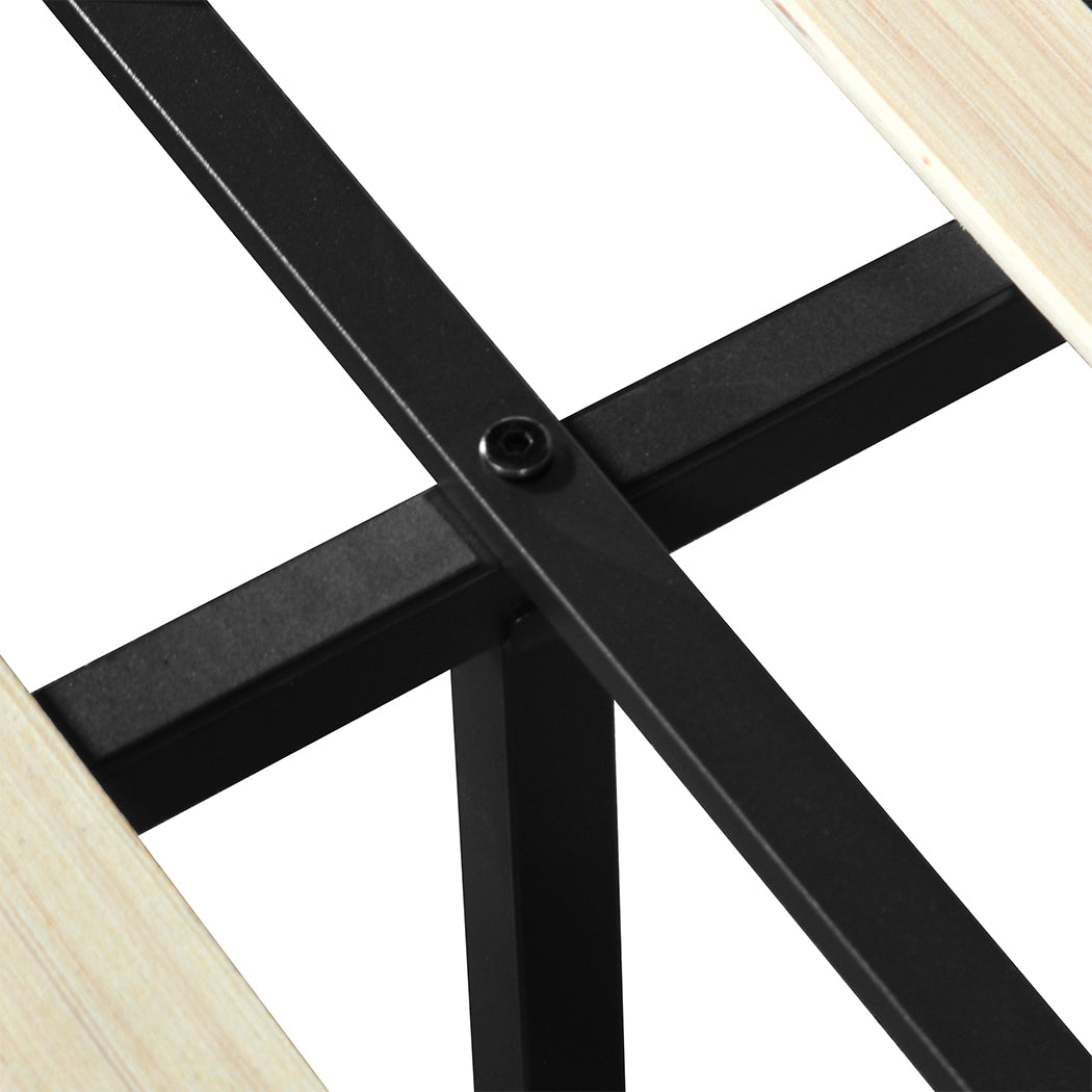 Levede Queen Bed Frame RGB LED PU 4 Drawer USB-2018816936401571843