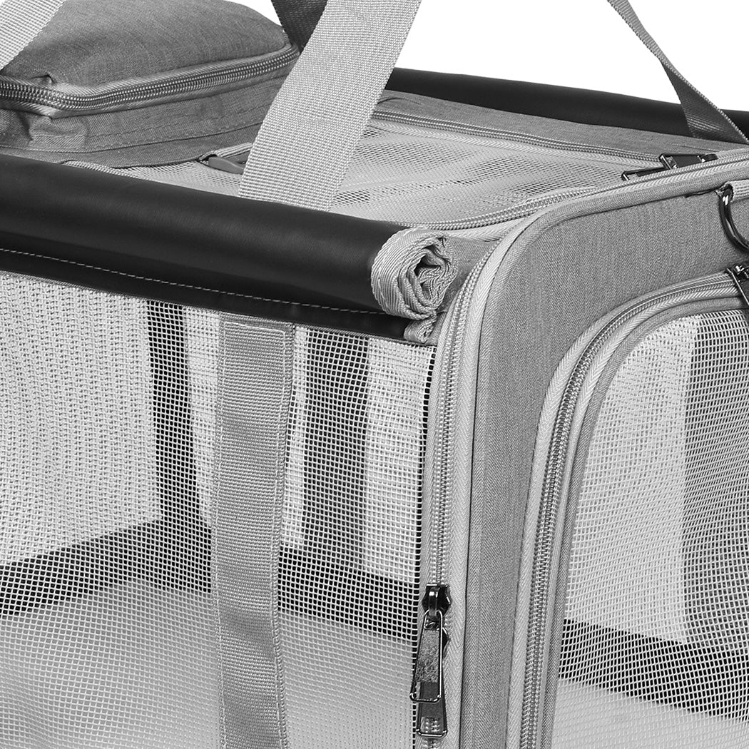 Pawz 3 in 1 Pet Soft Crate Dog Cat Carrier XL Size Grey-1954802466411384835