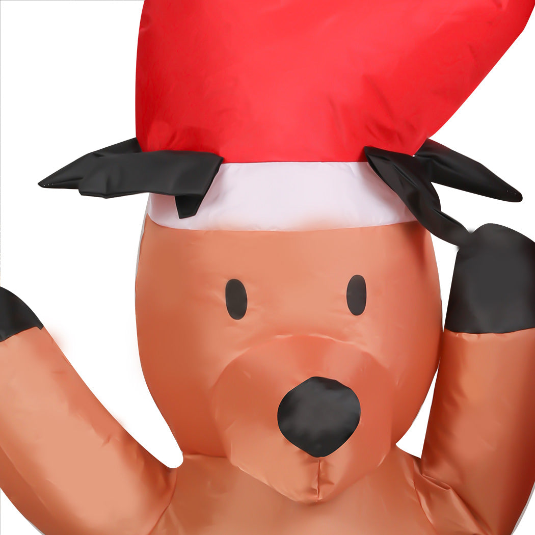 Santaco Christmas Inflatable Outdoor Santa Claus Elk 2.2M Xmas Decoration Light-2006733374424748035