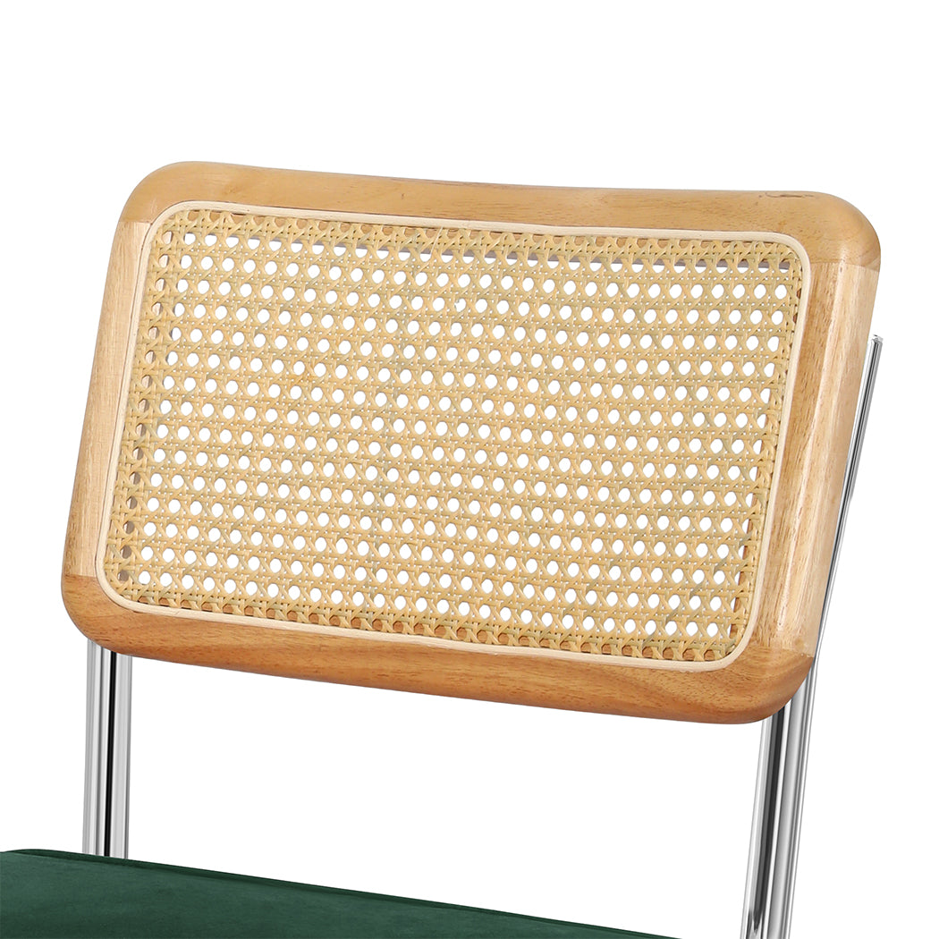 Levede 2xRattan Chair Dining Chairs Green-1954802996143591427