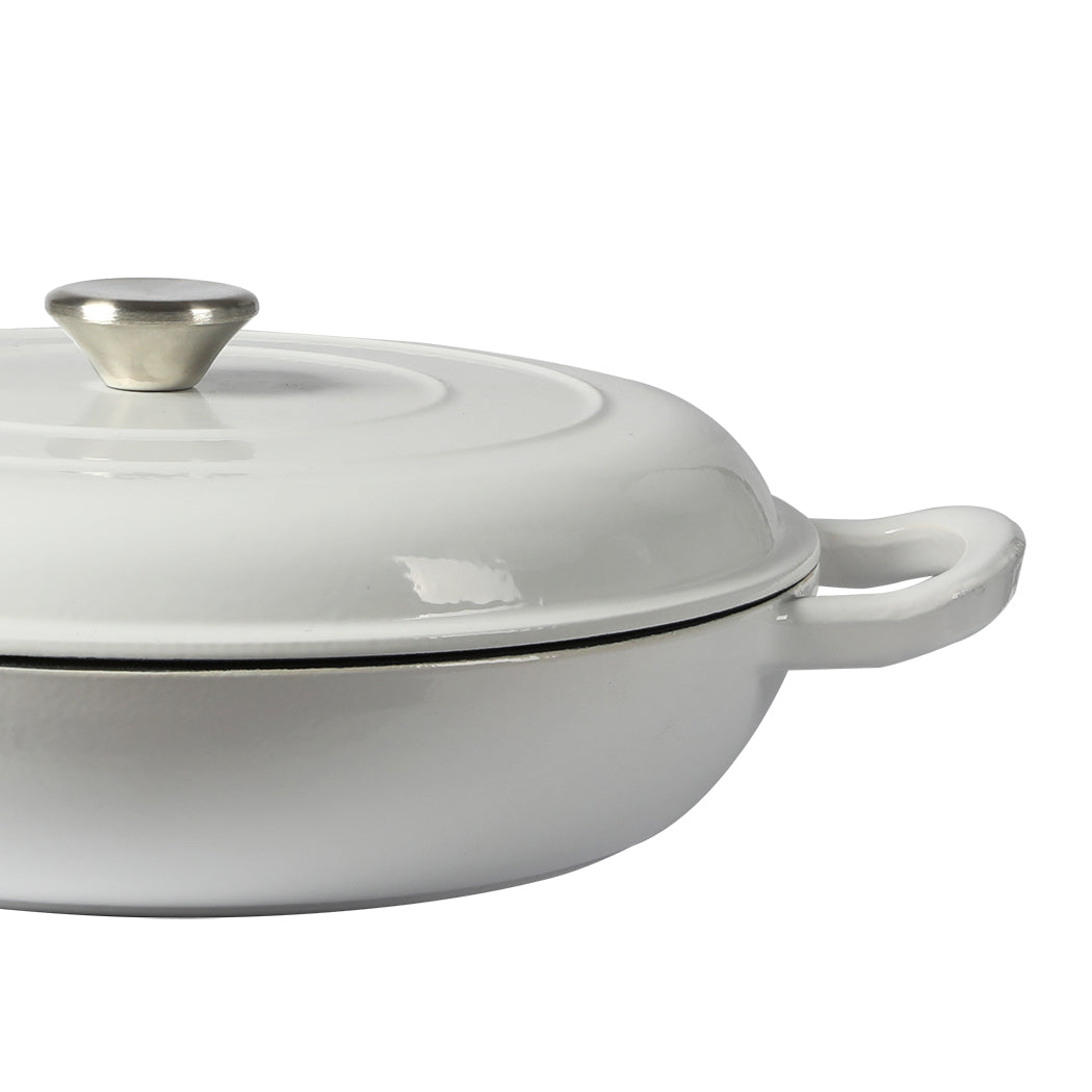 TOQUE 3.5L Enamel Dutch Oven Pan in White Colour-2018816806898241539