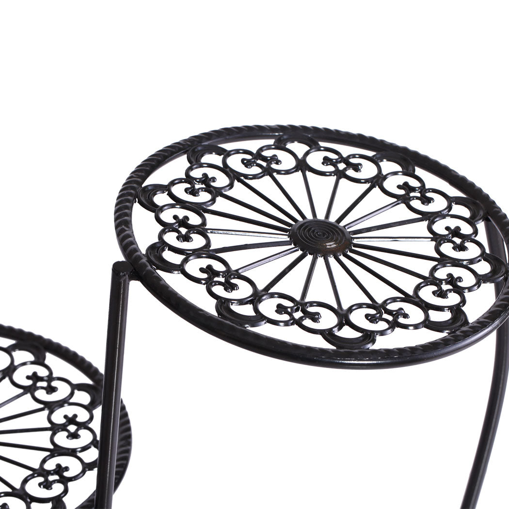 2X Wrought Iron Outdoor Indoor Flower Black 2 Pack-2018816817077817347