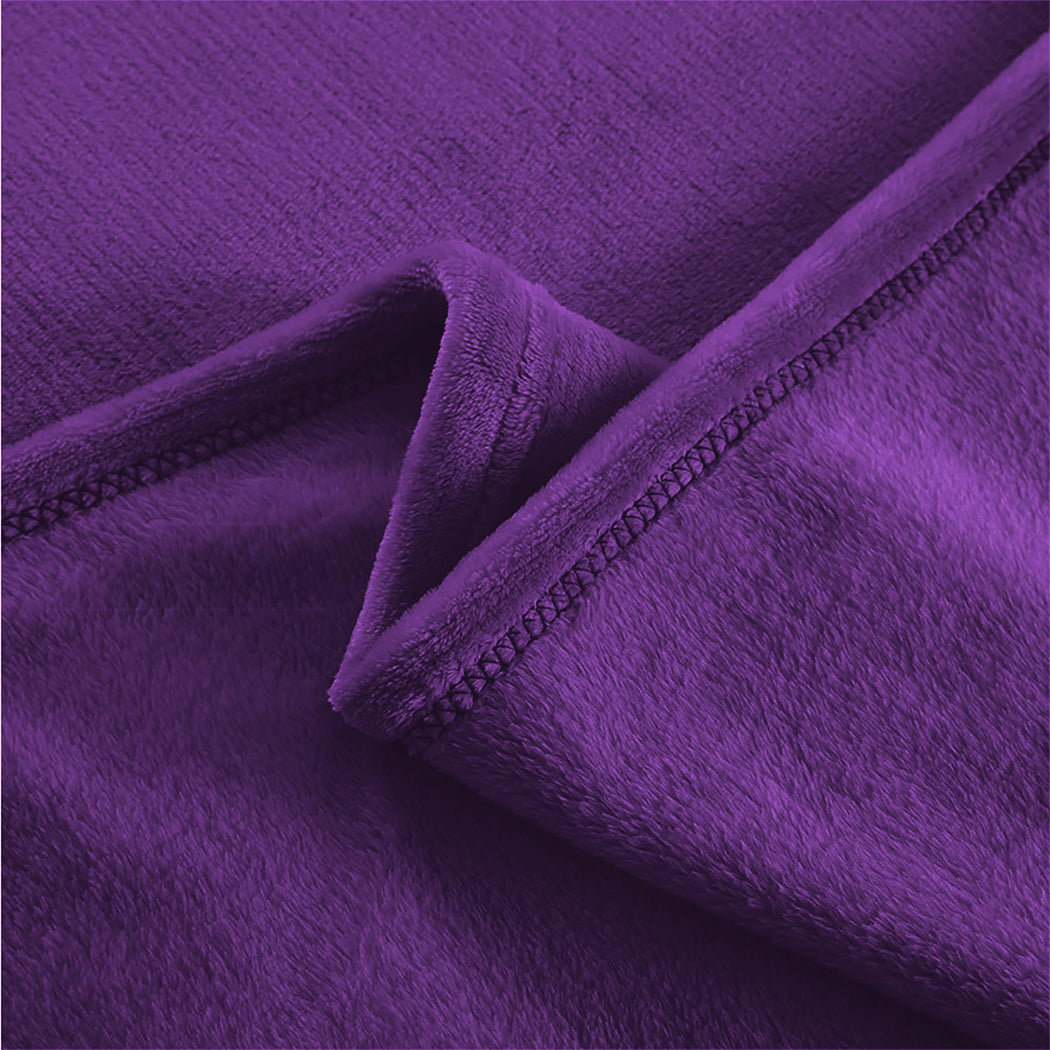 DreamZ 320GSM 220x240cm Ultra Soft Mink Aubergine Queen-2018816638891200515