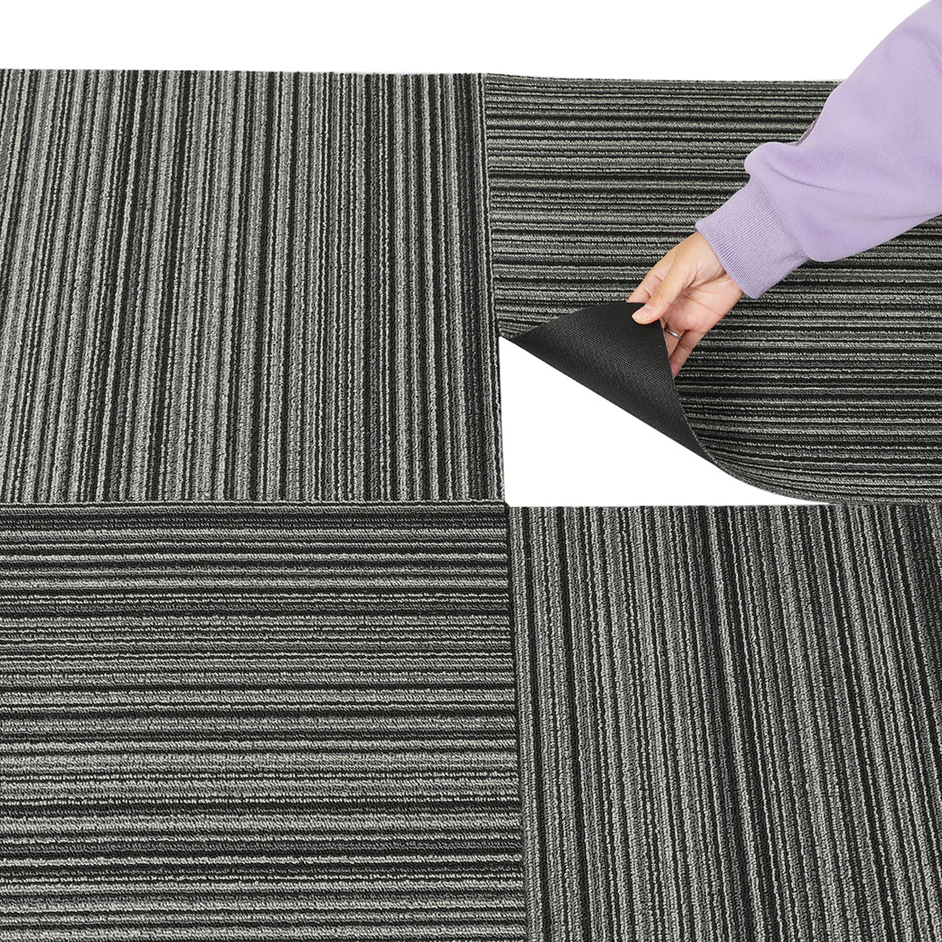 Marlow 20x Carpet Tiles 5m2 Box Heavy Black-2018816860090404867