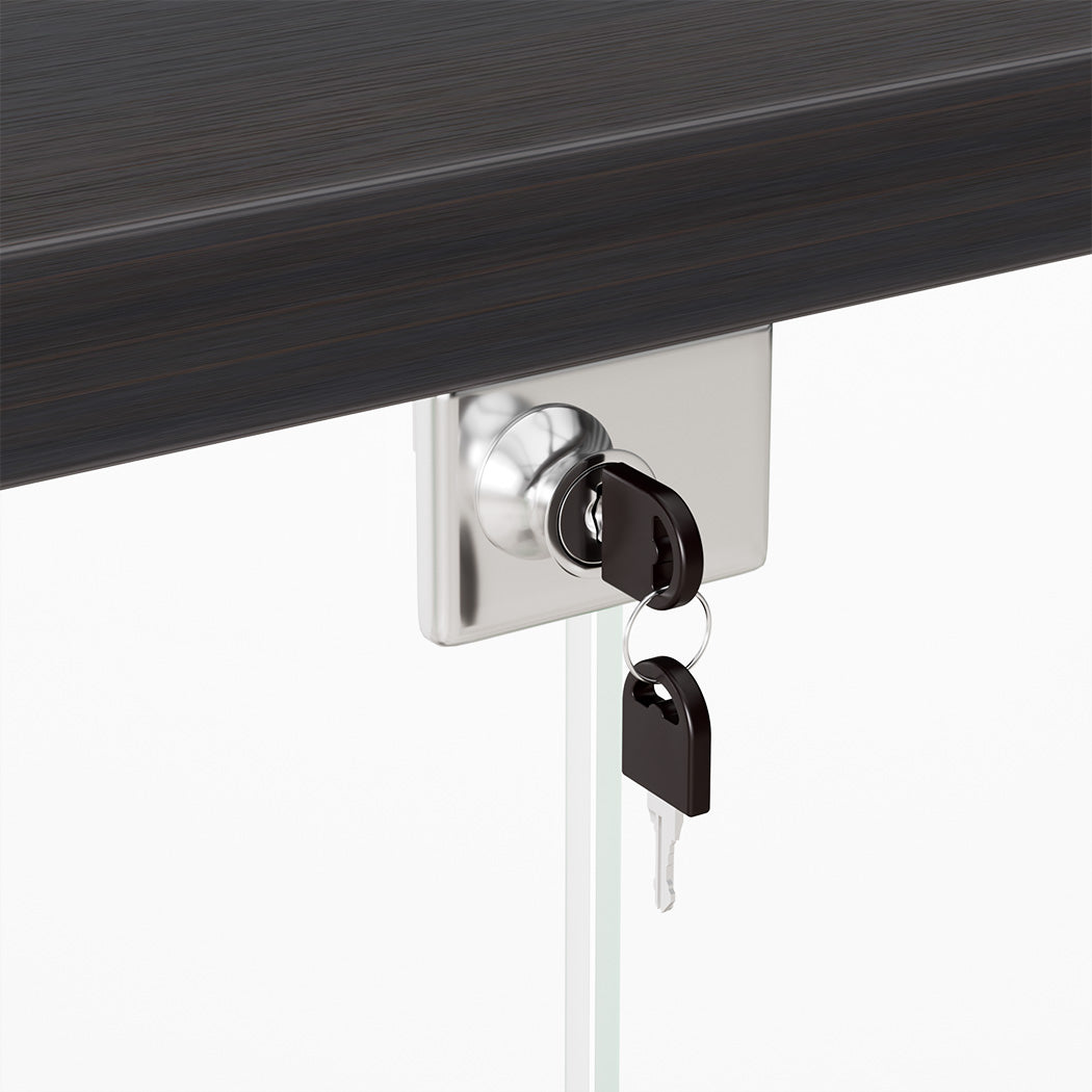 Stacked Glass Display Cabinet Lockable Collections Storage 2 Tier Shelf 2 Door-2018816913244819459