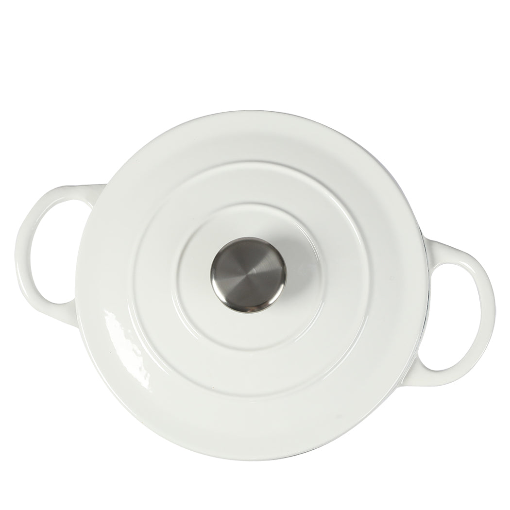 TOQUE 4L Enamel Dutch Oven Pot in White Colour-2018816786526507012