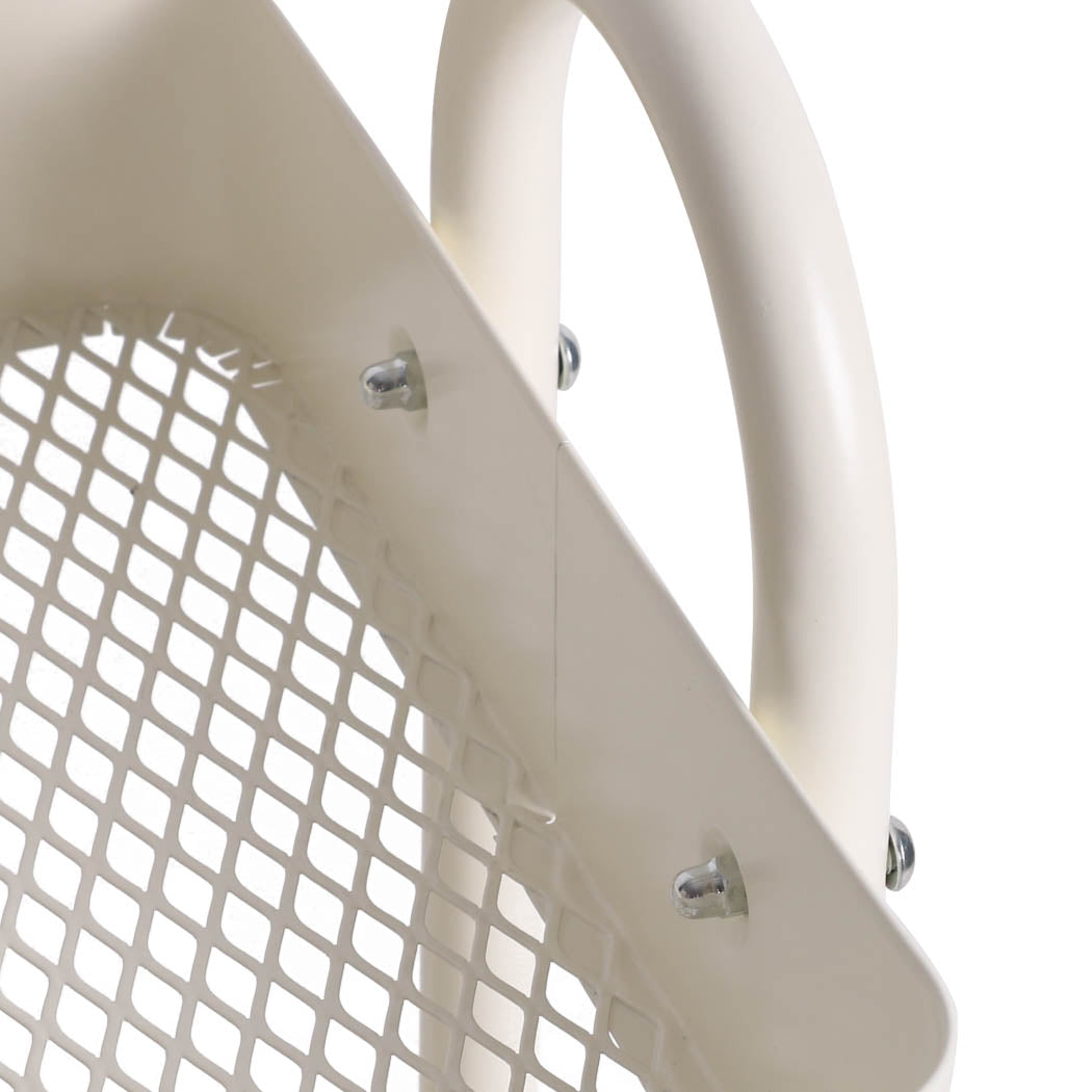 Levede 3 Tiers Kitchen Trolley Cart White-2006733175103033348