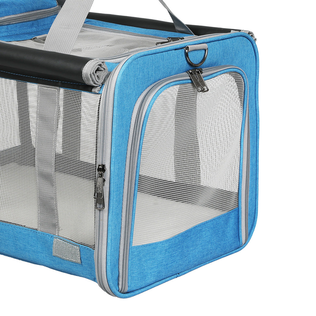 Pawz 3 in 1 Pet Soft Crate Dog Cat Carrier L Size Blue-2018816713046495236