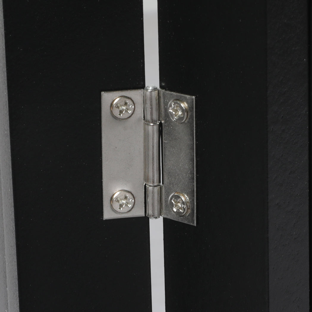 PaWz 4 Panels Wooden Pet Gate Dog Fence Black 600x 3MM-2018816800749391876