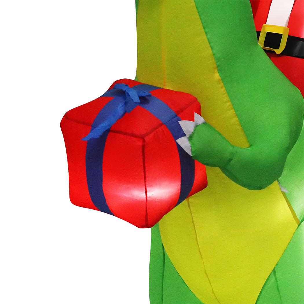 Santaco Christmas Inflatables Outdoor Santa Claus Riding Dinosaur Lights D�cor-2006733355185475588