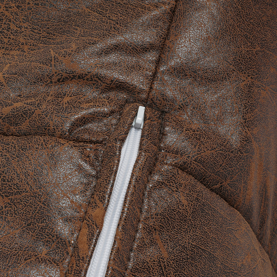 Marlow Bean Bag Chair Cover PU Couch Brown-2006733313078857732