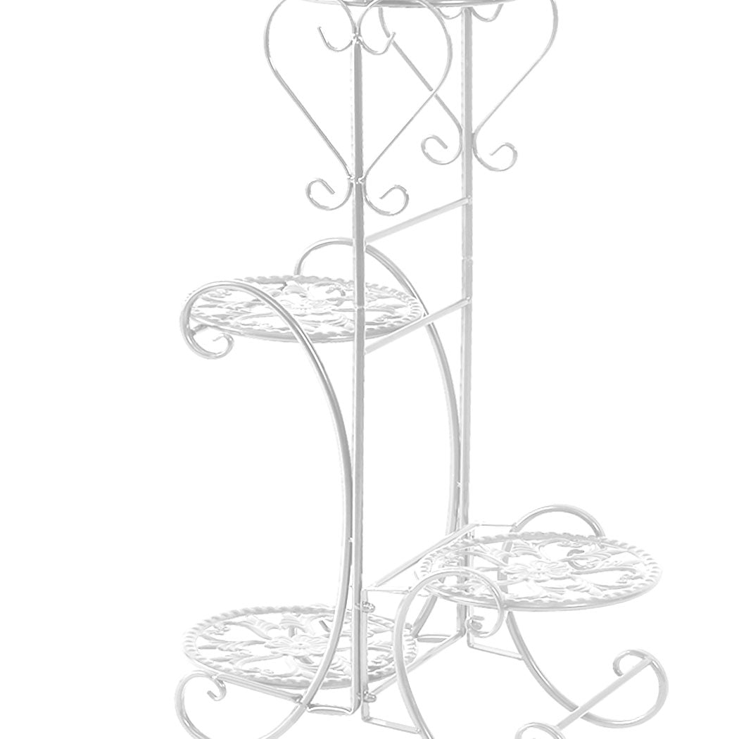 Levede Plant Stand Outdoor Indoor Metal White-2006732928452792324