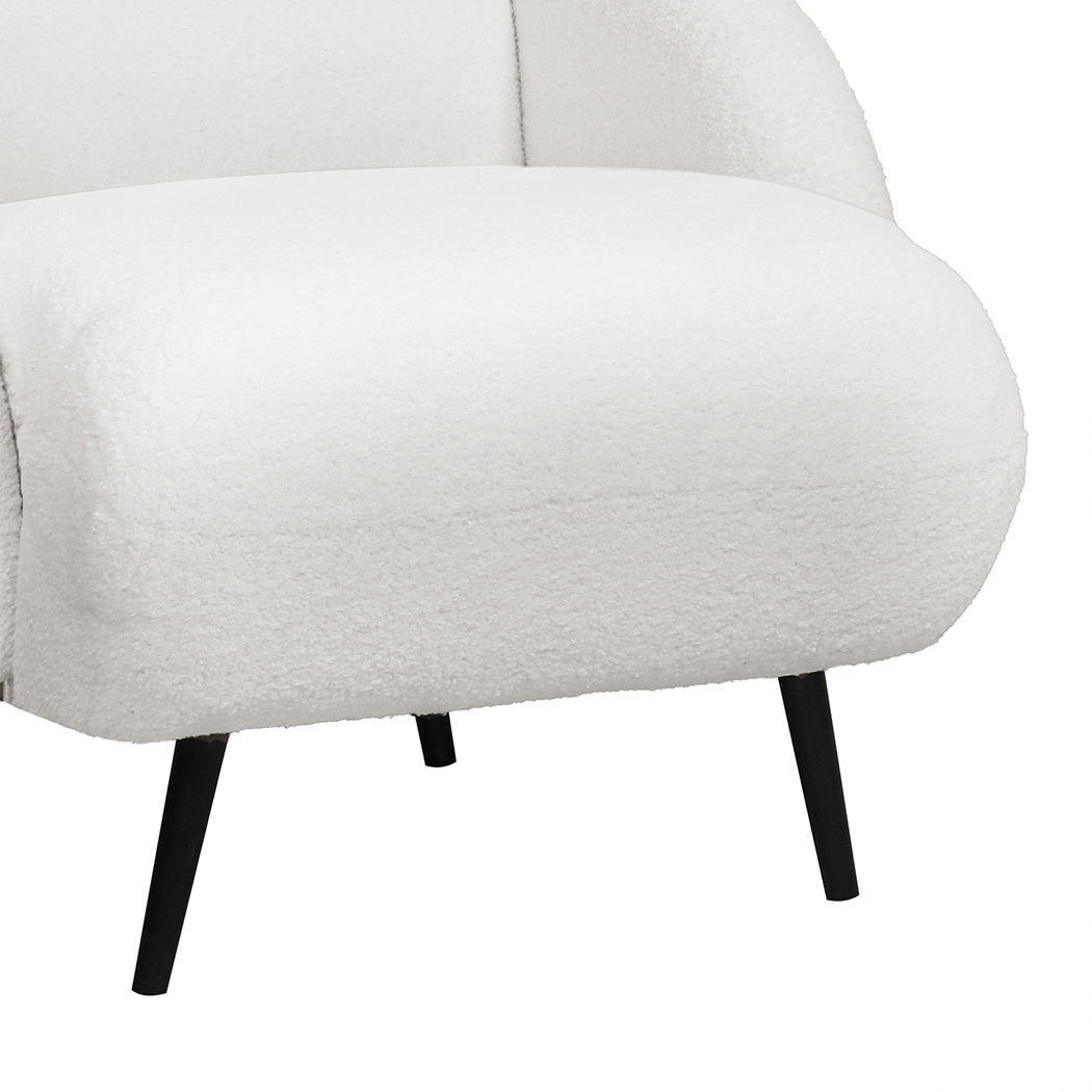 Levede Sofa Chair Fleece Upholstered Single White-2006732843727851524