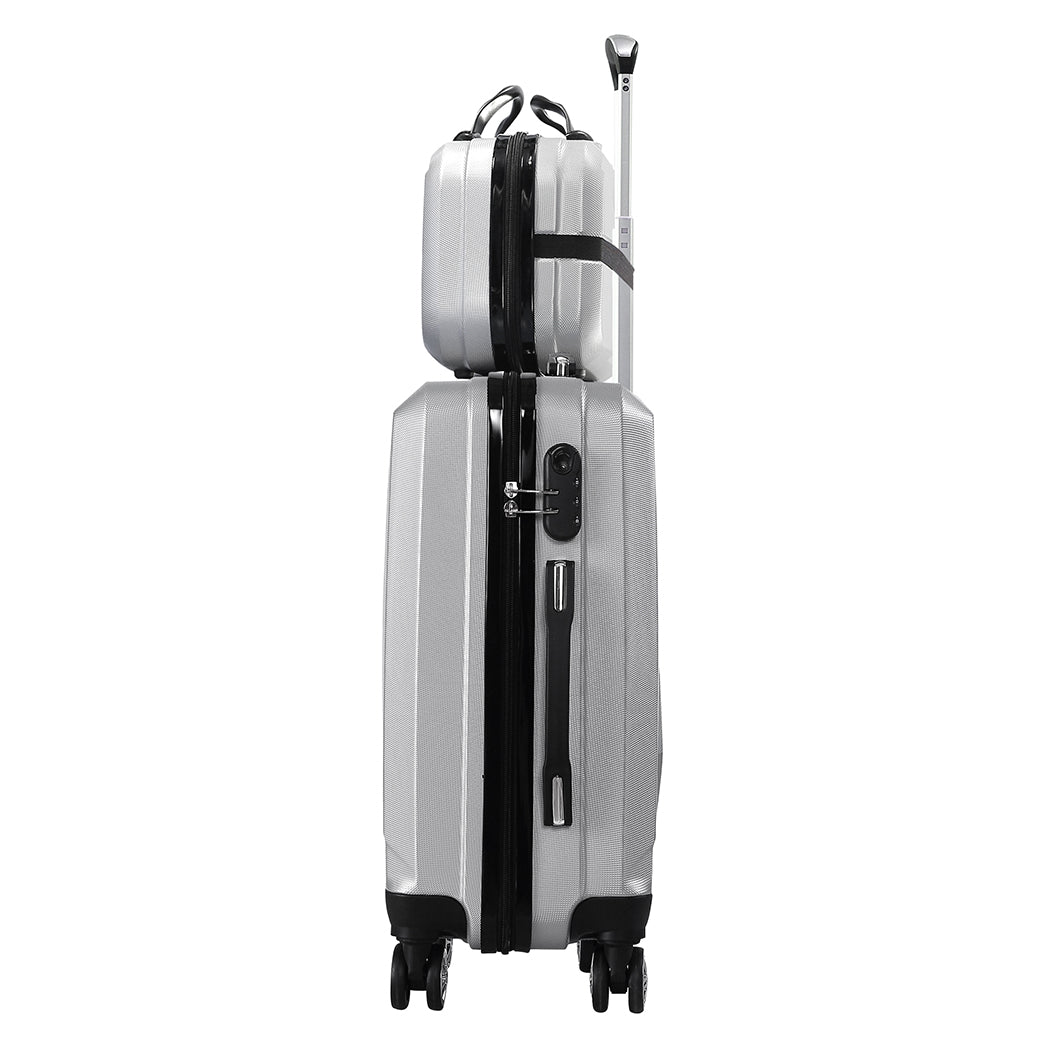 Slimbridge 2pcs 20"Travel Luggage Set Grey-2006733062309810180