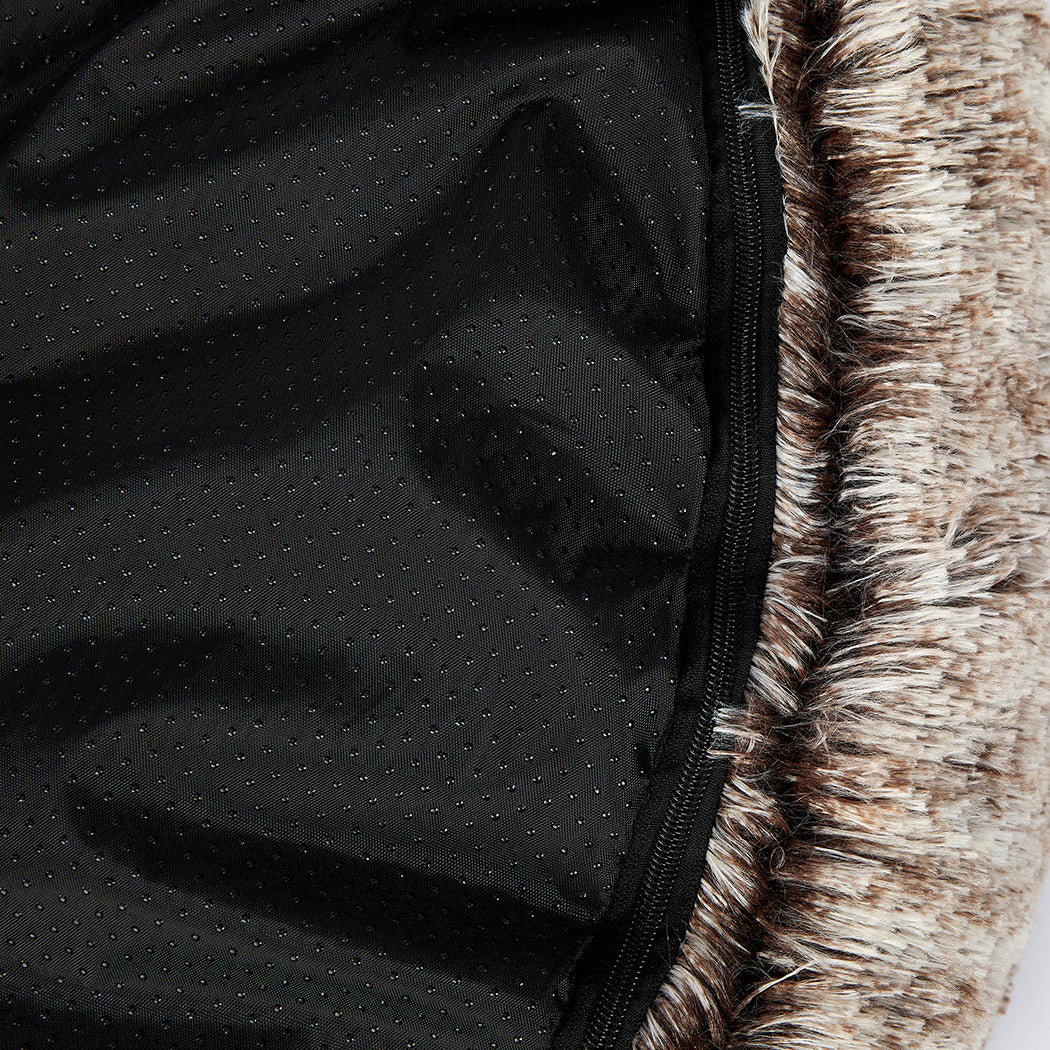 PaWz Pet Bed Cat Dog Donut Nest Calming L Brown Large-2018816774438522884