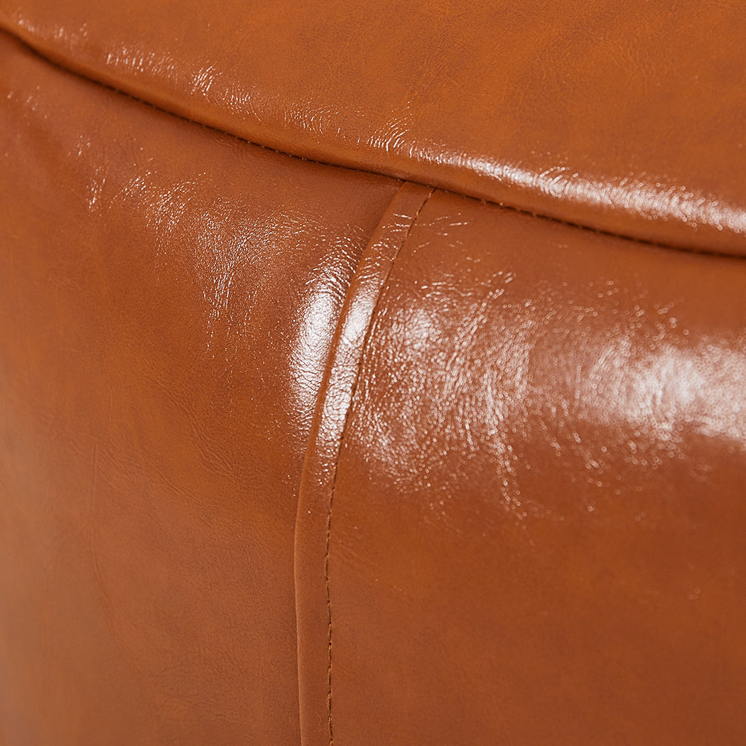 Marlow Bean Bag Chair Cover PU Couch Tan-2006733313246629893