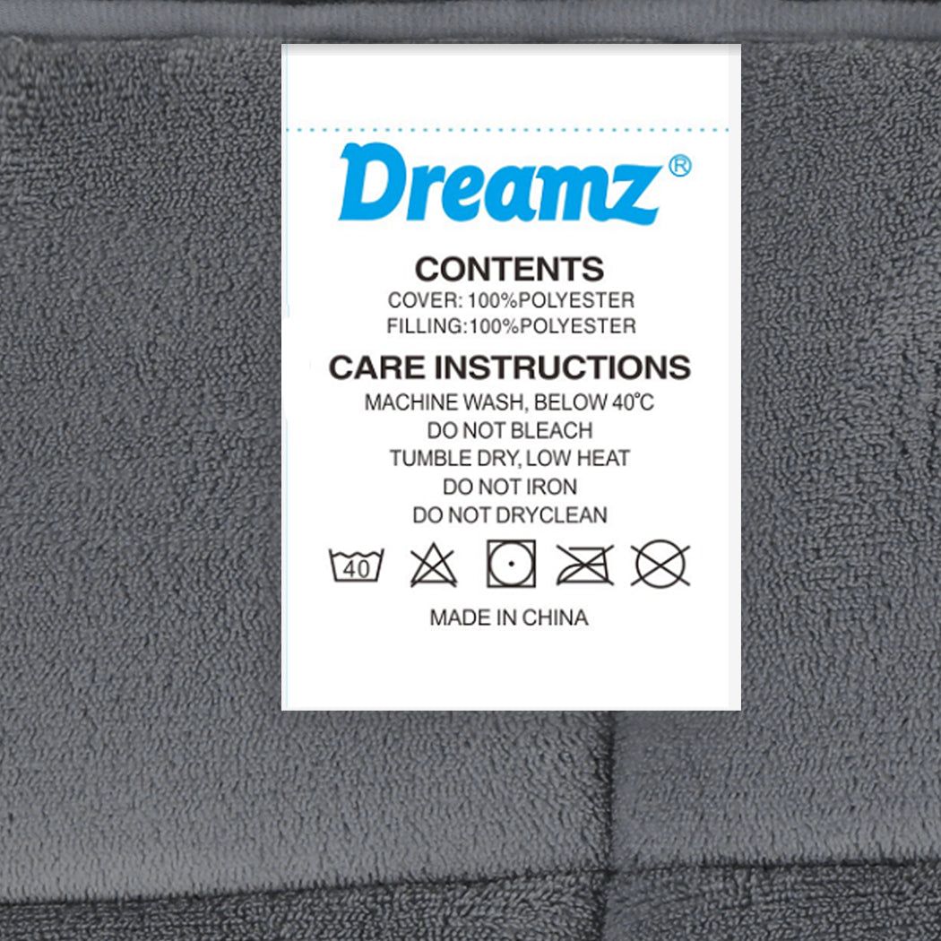 DreamZ Quilt Doona Comforter Blanket Grey Super King-2006733014490550277