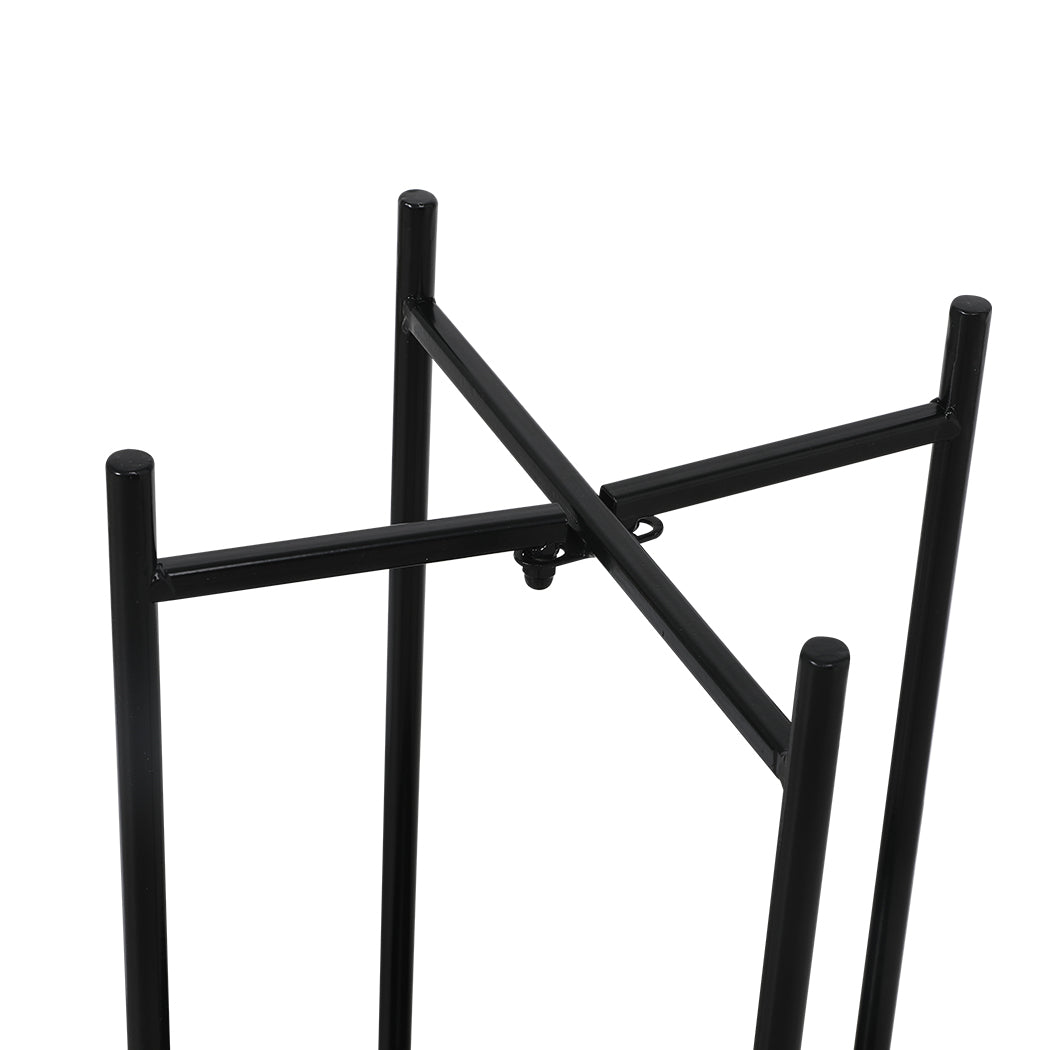Levede 2 Tier Plant Stand Outdoor Indoor Black Large-2018816746772893701