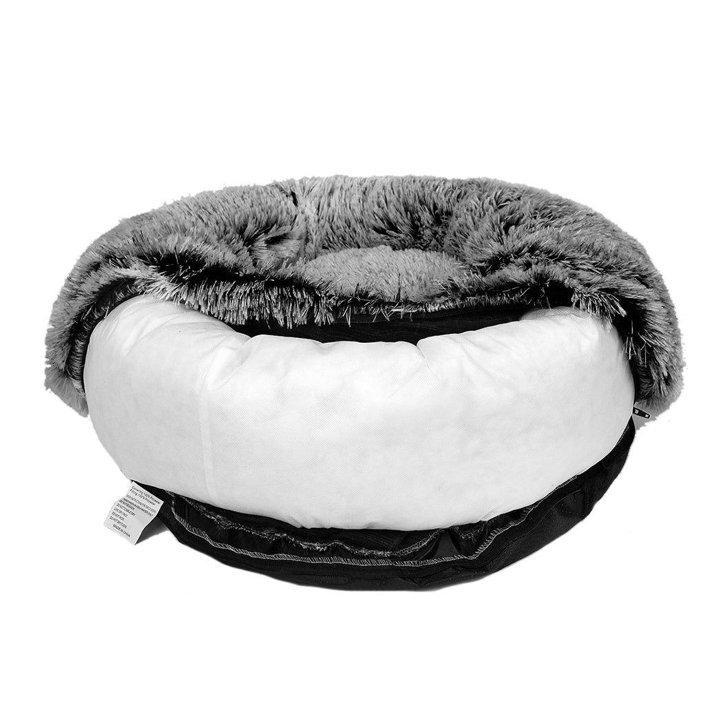 PaWz Pet Bed Cat Dog Donut Nest Calming L Charcoal Large-2018816778347614213