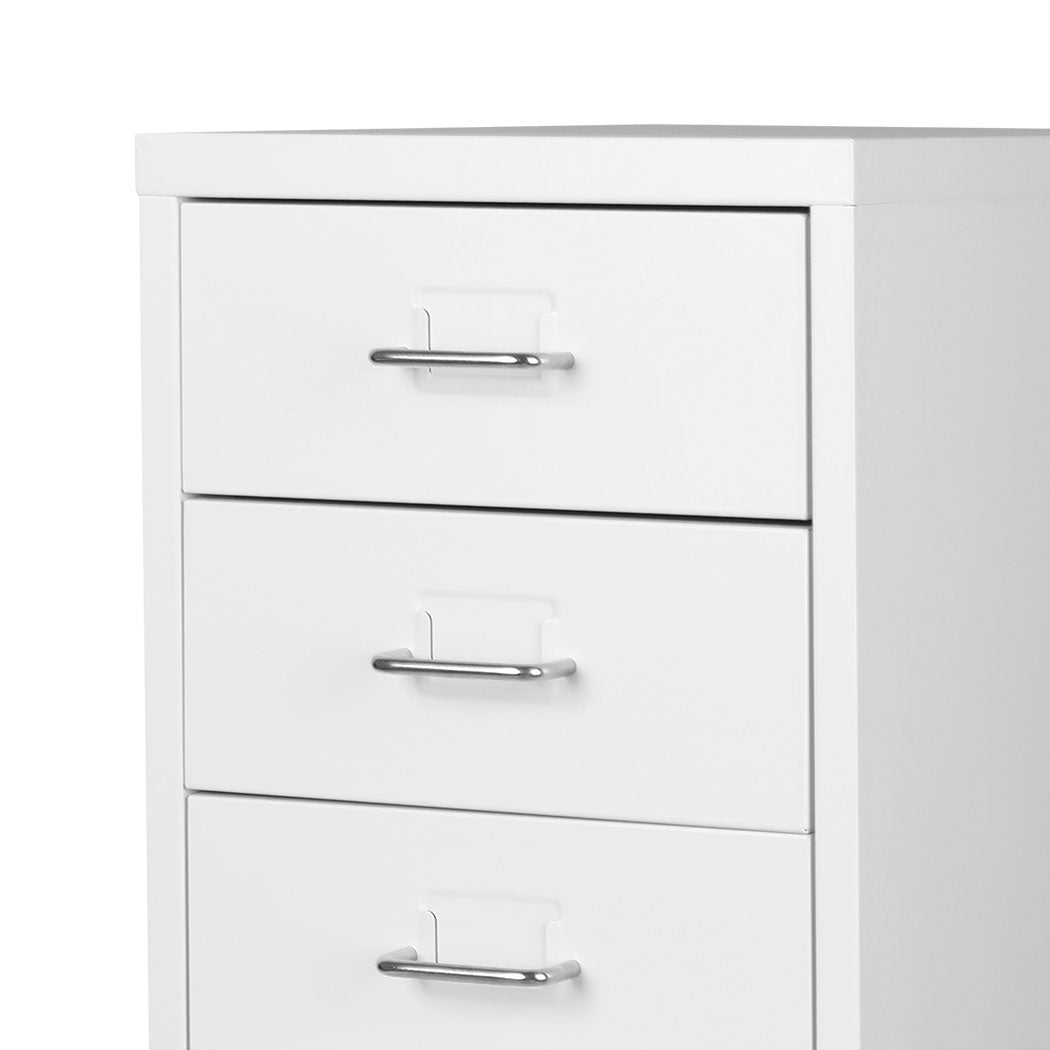 Levede Office Cabinet 8 Drawer Drawers White-2006733172112494597
