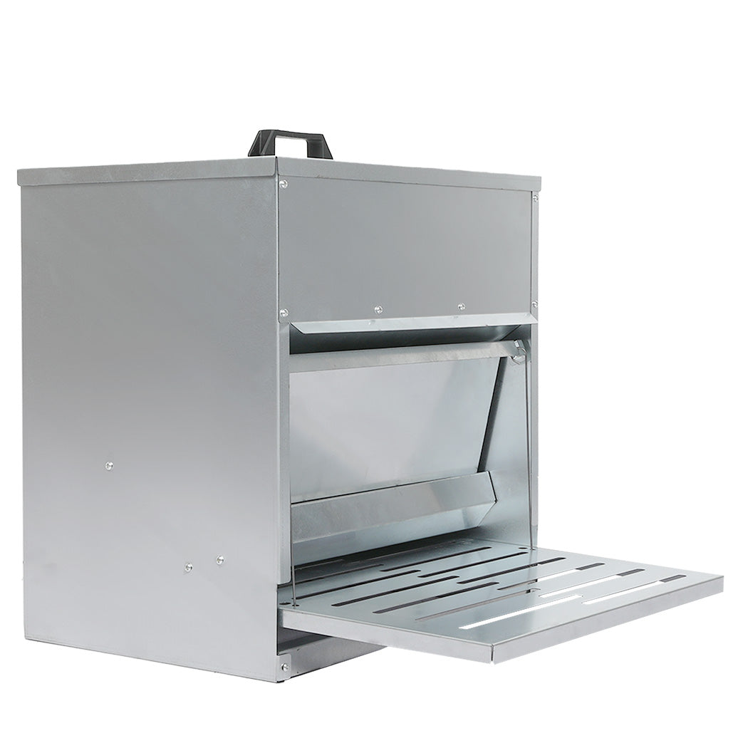 PaWz 10KG Auto Chicken Feeder Dispenser Galvanised Steel-2006732904771751941