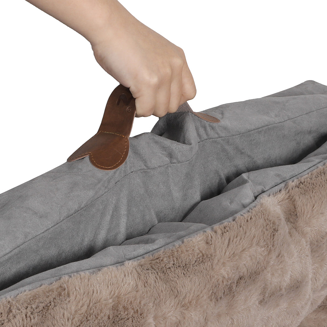 Dog Calming Bed Warm Soft Plush Comfy XL Khaki X-Large-1954802527987961861