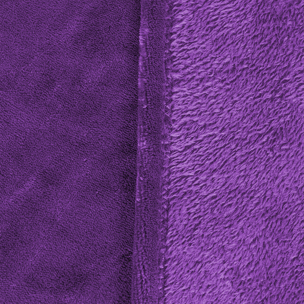 DreamZ 320GSM 220x240cm Ultra Soft Mink Aubergine Queen-2018816638891200517