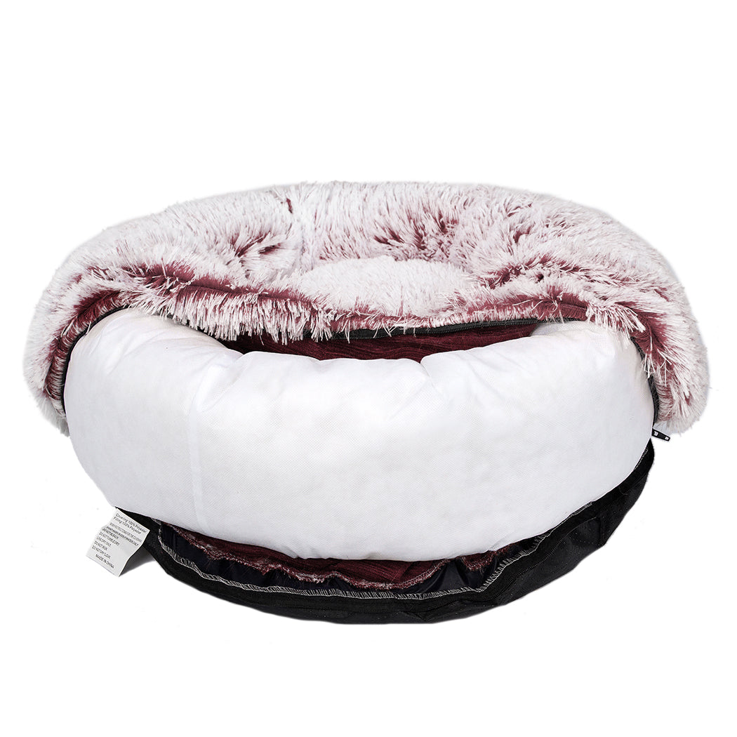 PaWz Pet Bed Cat Dog Donut Nest Calming L Pink Large-2018816774023286789