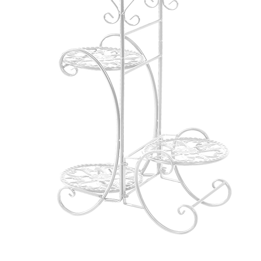 Levede Plant Stand Outdoor Indoor Metal White-2006732928452792325