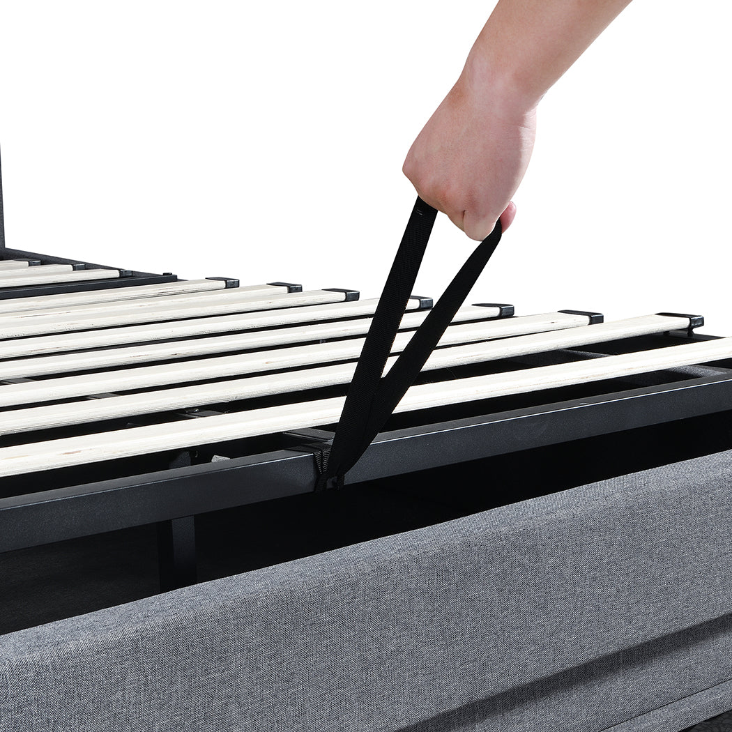 Levede King Bed Frame Gas Lift Storage LED Light USB-1960920167890423813