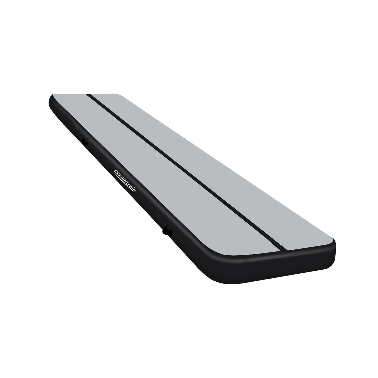 Powertrain 4m x 1m Air Track Inflatable Gymnastics Mat - Grey Black