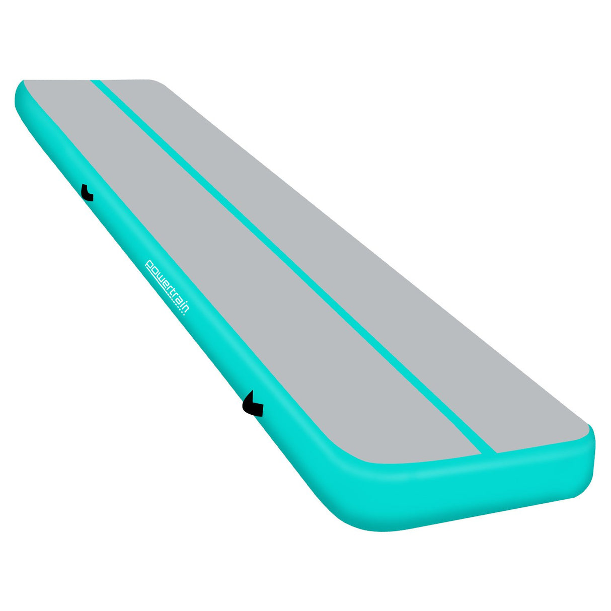 Powertrain 8m x 1m x 20cm Air Track Inflatable Gymnastics Mat Tumbling - Grey Green